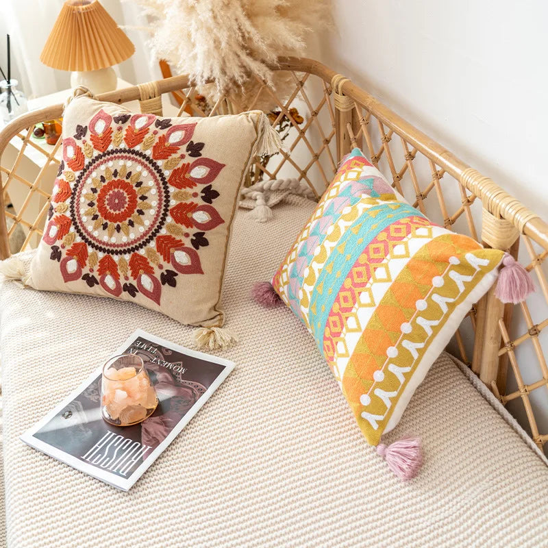 Moroccan Embroidered Pillow Cover