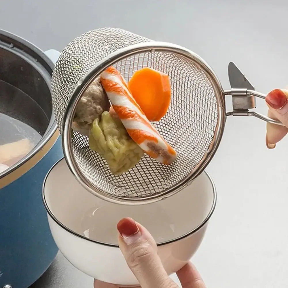 Durable Stainless Steel Mesh Strainer Spoon – Hot Pot, Frying, Noodles Scoop
