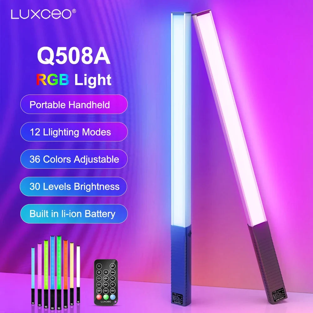 🌈 Luxceo Q508A RGB LED Wand – Studio Light with Battery & Remote