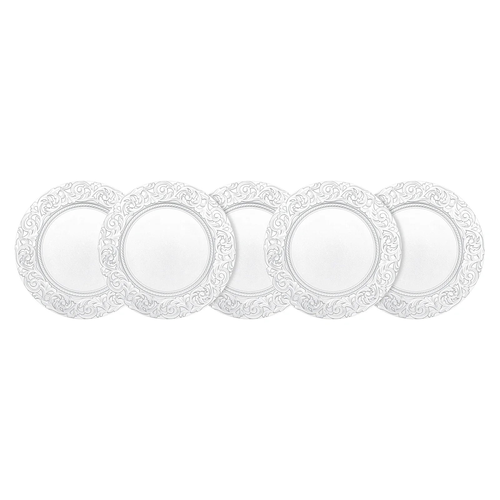 100PCS Charger Plates Set 13 inch Round Charger Plates Kitchen Dish Charger for Wedding Party Decoration Silver/Green