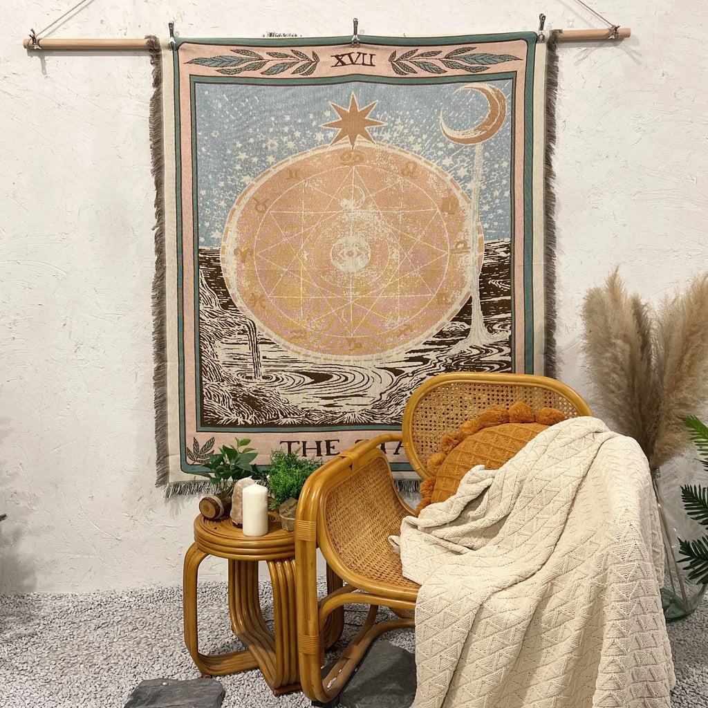 Boho Woven Tarot Throw Blanket