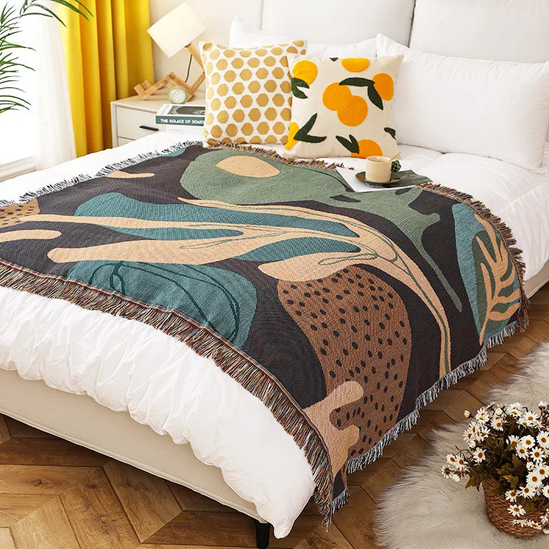 Boho Tassel Throw Blanket