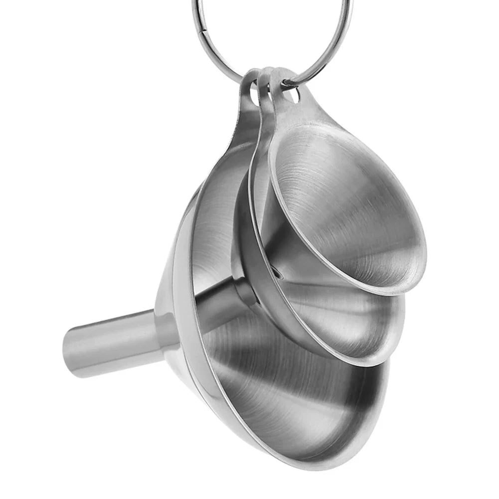 3 Piece Stainless Steel Funnels Set Kitchen Funnel Set Mini Funnel Set for Transferring Liquid Dry Ingredients Powder