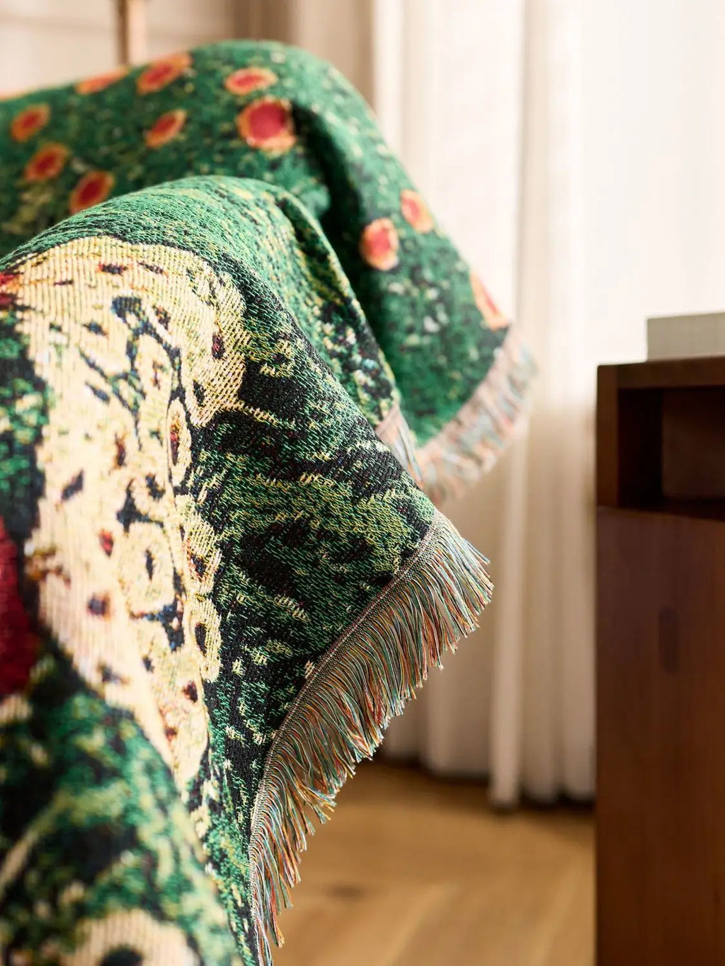 Cat Woven Throw Blanket – Jacquard Tapestry Sofa Cover for Cozy Home & Picnic Use