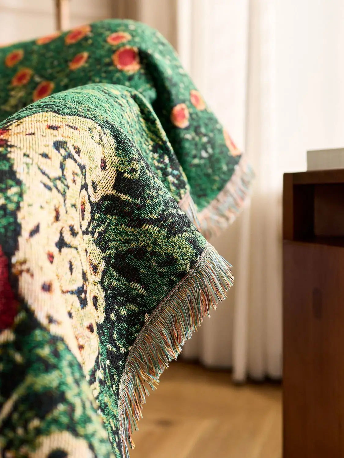 Cat Woven Throw Blanket – Jacquard Tapestry Sofa Cover for Cozy Home & Picnic Use