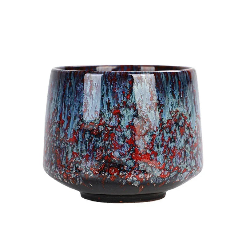 Colorful Reactive Glaze Ceramic Coffee Mug – 6oz Espresso & Tea Cup for Home, Office & Café