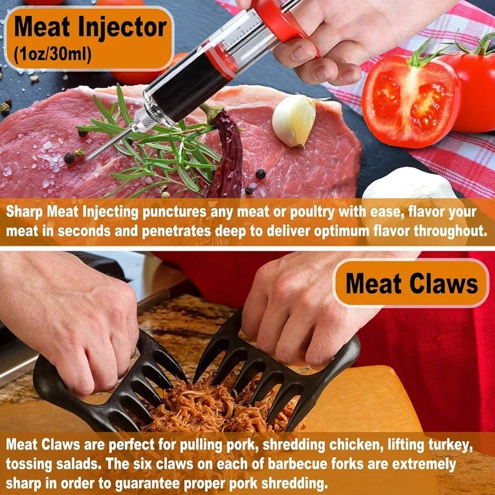 26-Piece BBQ Grill Accessories Set – Stainless Steel Tools with Aluminum Storage Case