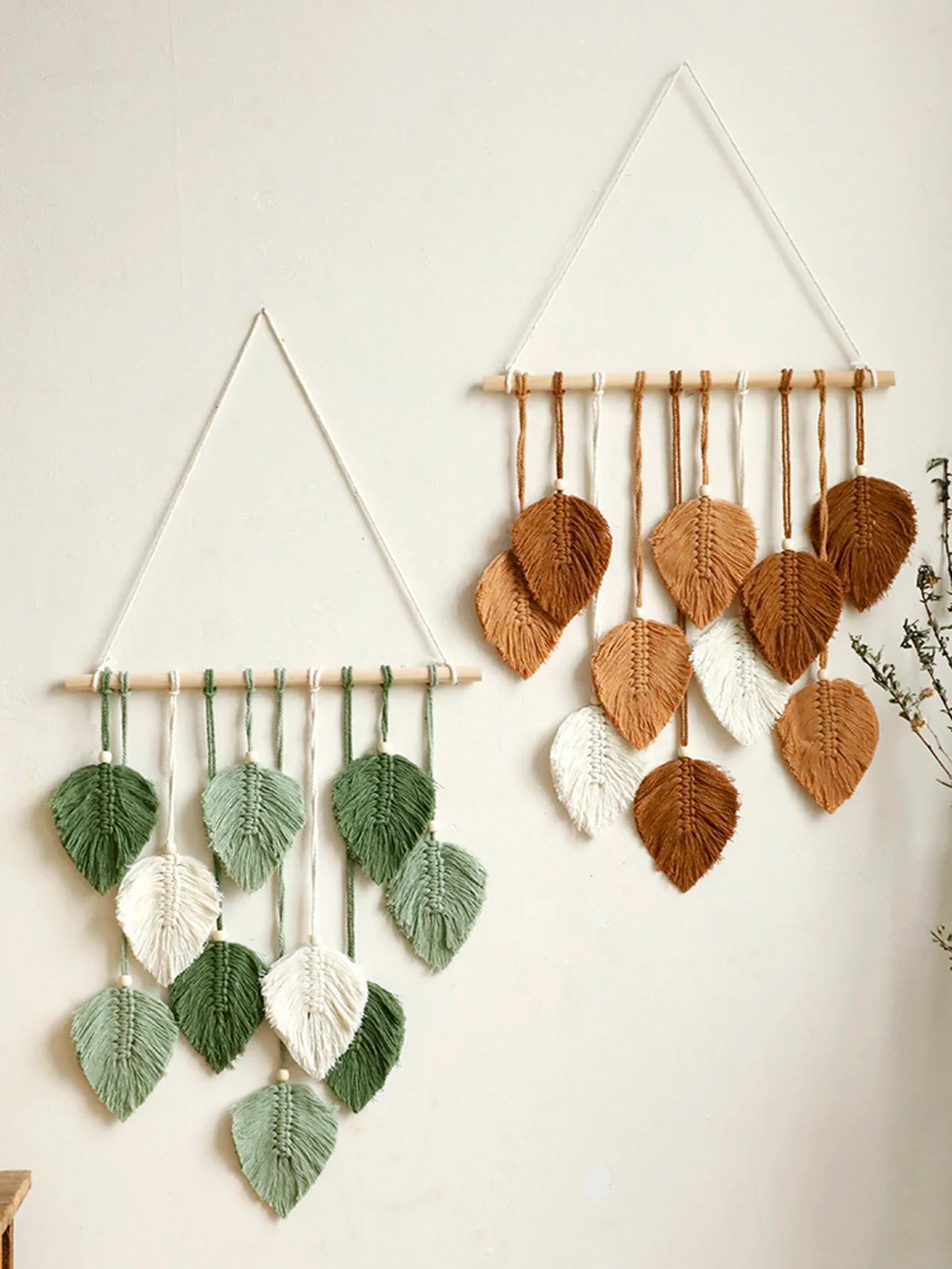 Leaf Macrame Wall Tapestry – Boho Cotton Wall Hanging