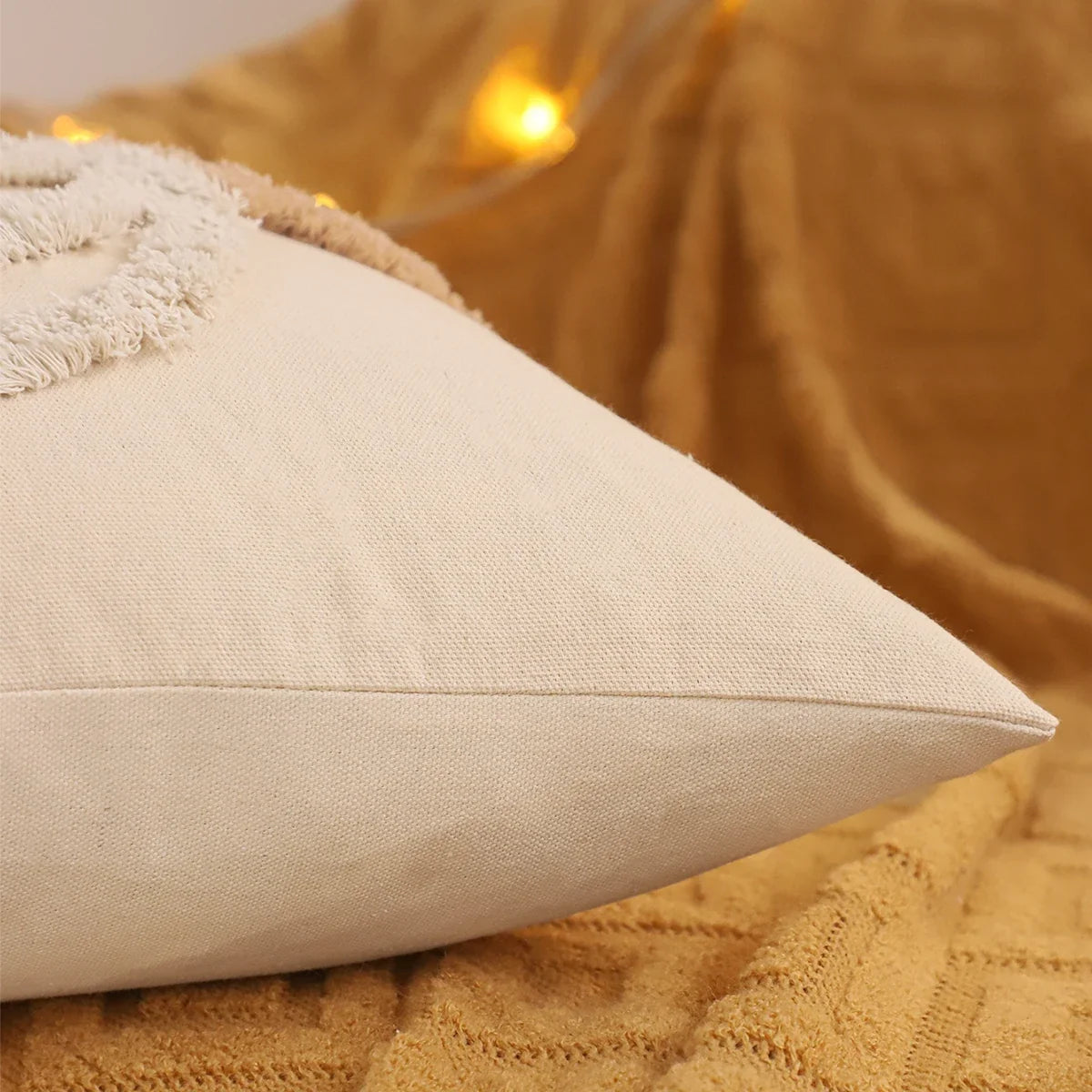 Tufted Autumn Pumpkin Pillow Cover