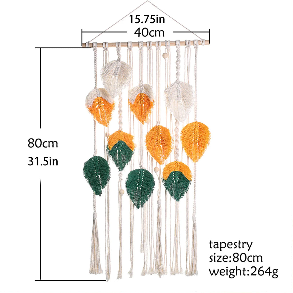 Leaves Hand-Woven Macrame Tapestries