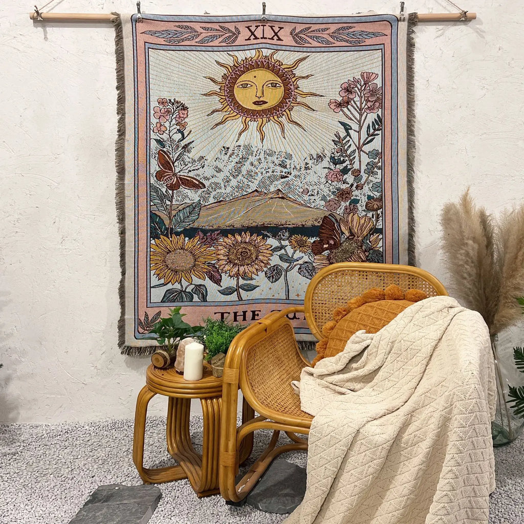 Boho Woven Tarot Throw Blanket