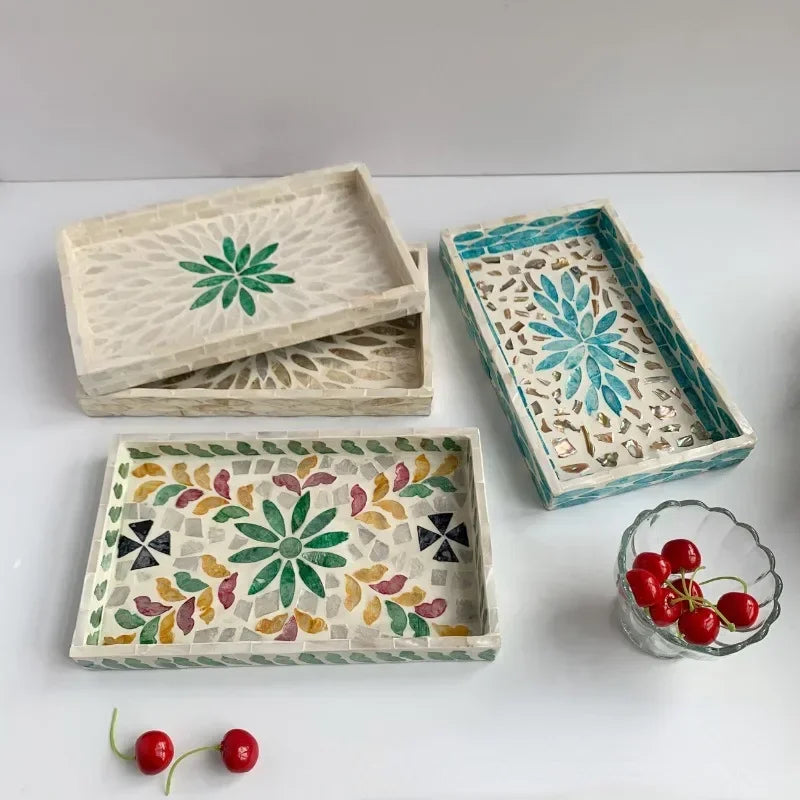 Handmade Shell Tray – Oval & Rectangular Decorative Jewelry Organizer for Boho Home Decor