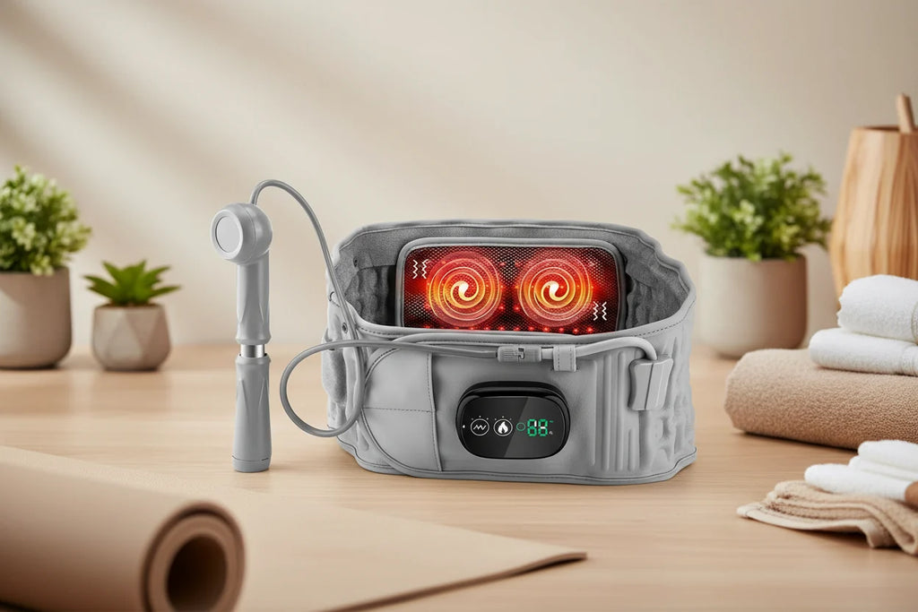 🔥 Heating Waist Massager Belt – Vibration & Inflatable Heated Back Support