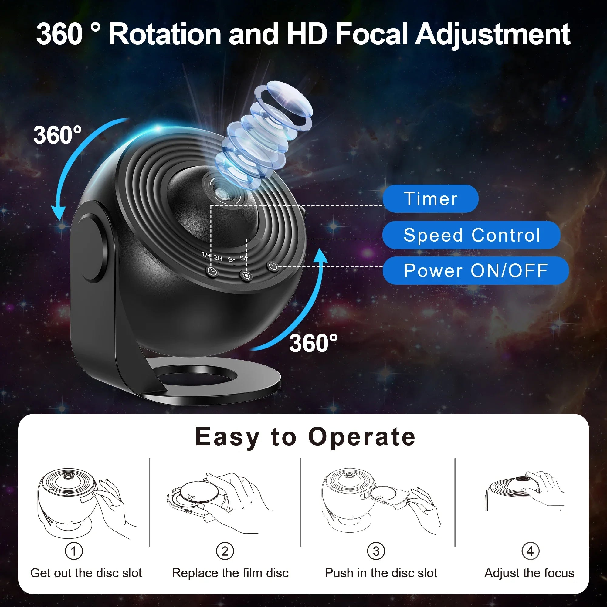 Galaxy Projector Starry Sky Light