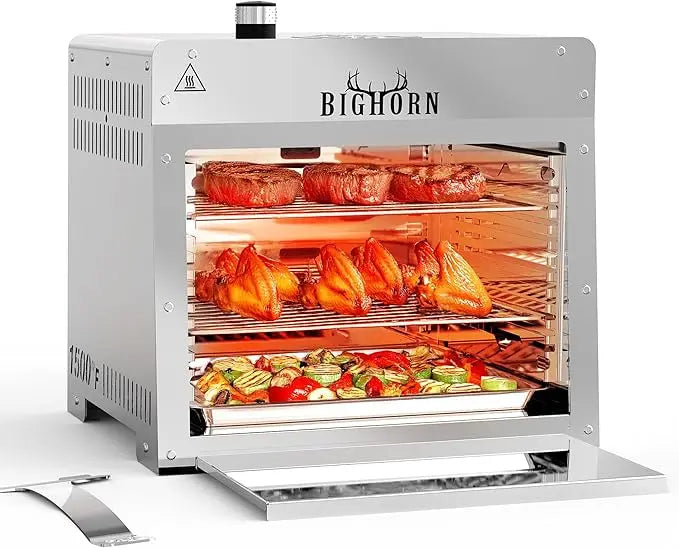 1500°F Small Infrared Propane Gas Grill – Portable Steak Broiler & Sear Station with Pizza Stone