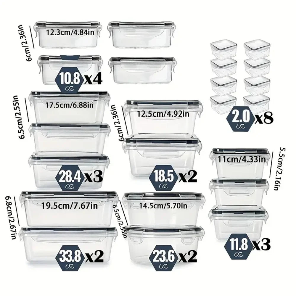 24-Piece Kitchen Storage Container Set – Stackable Plastic Bins with Flip Lids