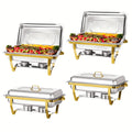 4-Pack 8QT Stainless Steel Chafing Dish Buffet Set – Food Warmers with Fuel Holders