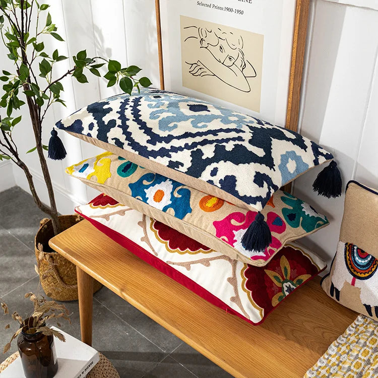 Bohemian Embroidered Throw Pillow Covers
