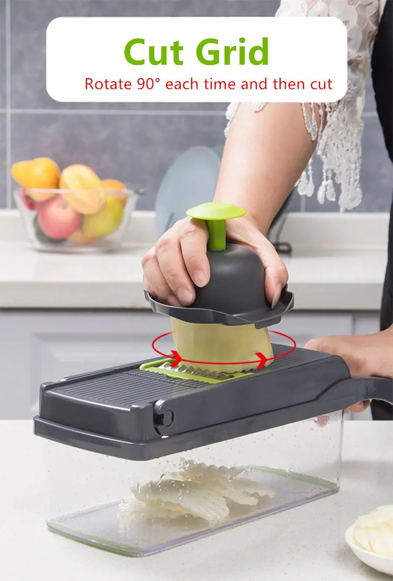 14 In 1 Multifunctional Vegetable Chopper, Cutter Vegetable Dicer Slicer Cutter Mandoline Onion Chopper For Onion Potato Tomato
