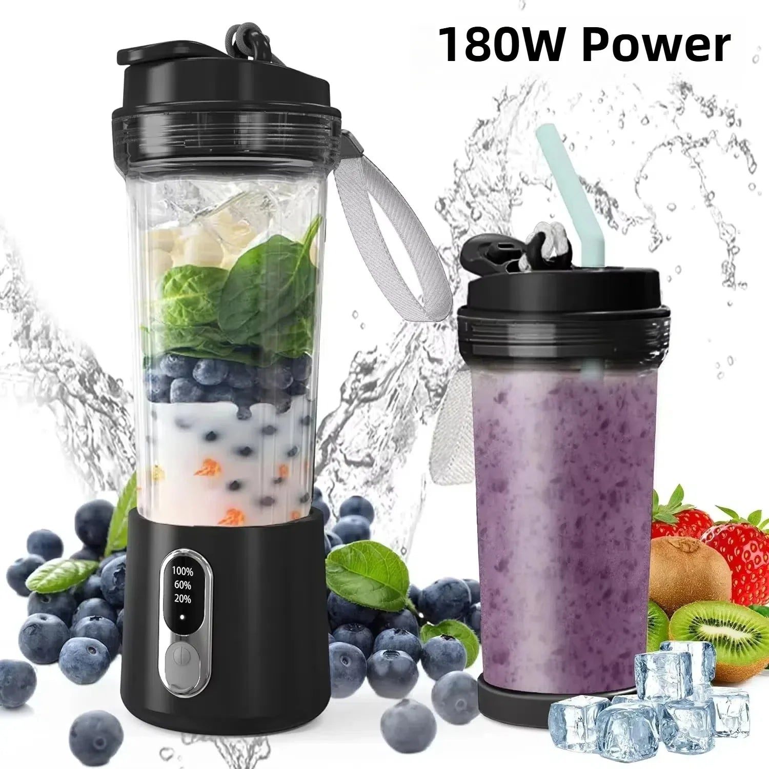 180W USB Rechargeable Portable Blender