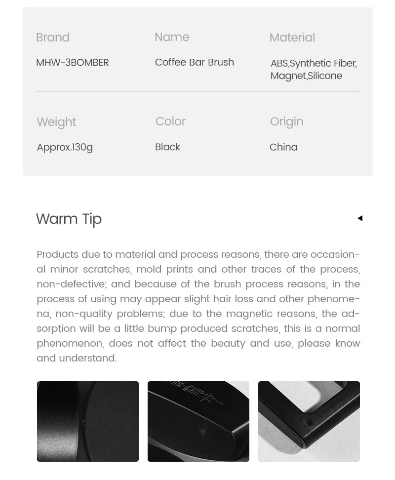 MHW-3BOMBER Coffee Bar Brush Magnetic Storage Dustpan & Brush Set Portable Cleaning Brush with Handle Kitchen Bar Cleaning Tools