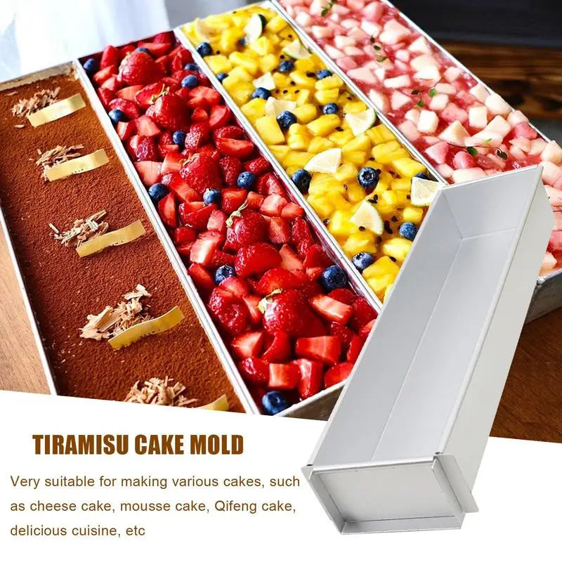 Aluminum Alloy Rectangle Tiramisu Cake Mold – Professional Baking Pan for Desserts, Layered Cakes, Pastries & Kitchen Use