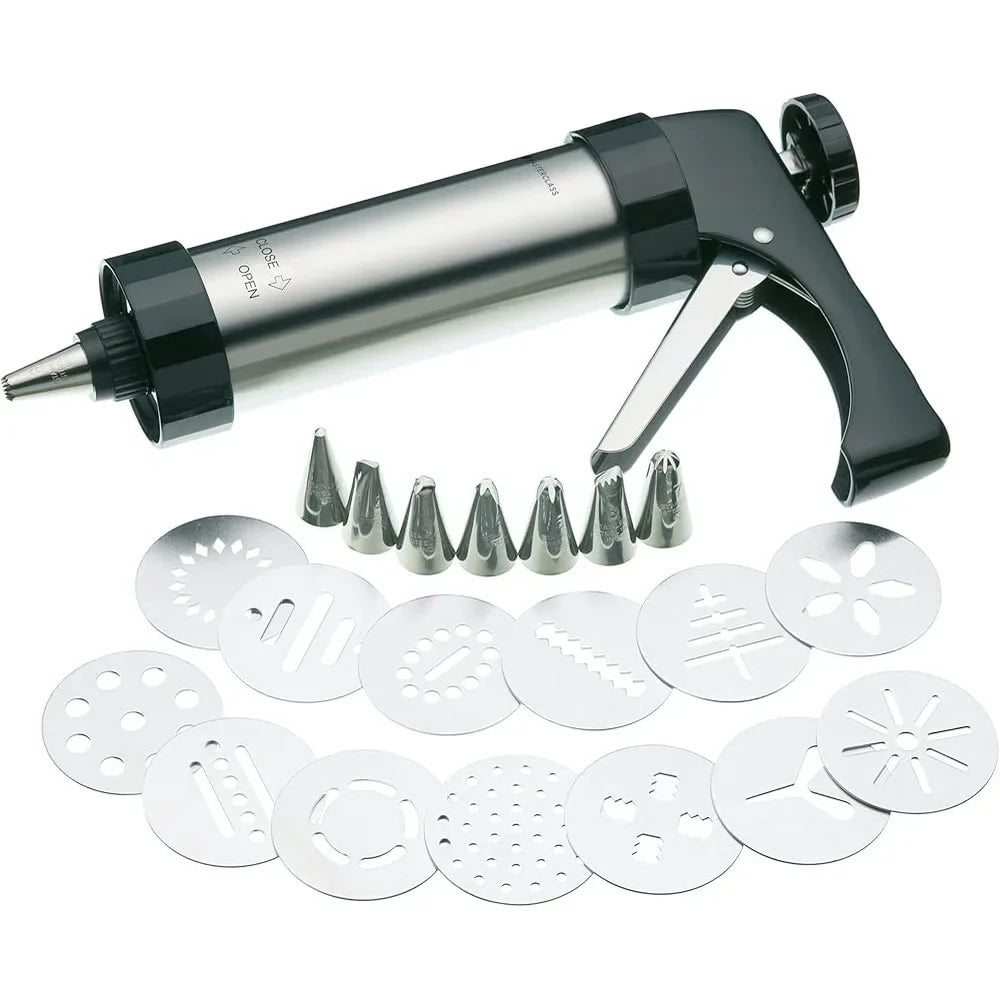 Professional Icing Set 22 Pieces Includes Nozzles Cutters Storage Box Durable Stainless Steel Easy Clean Dishwasher Safe