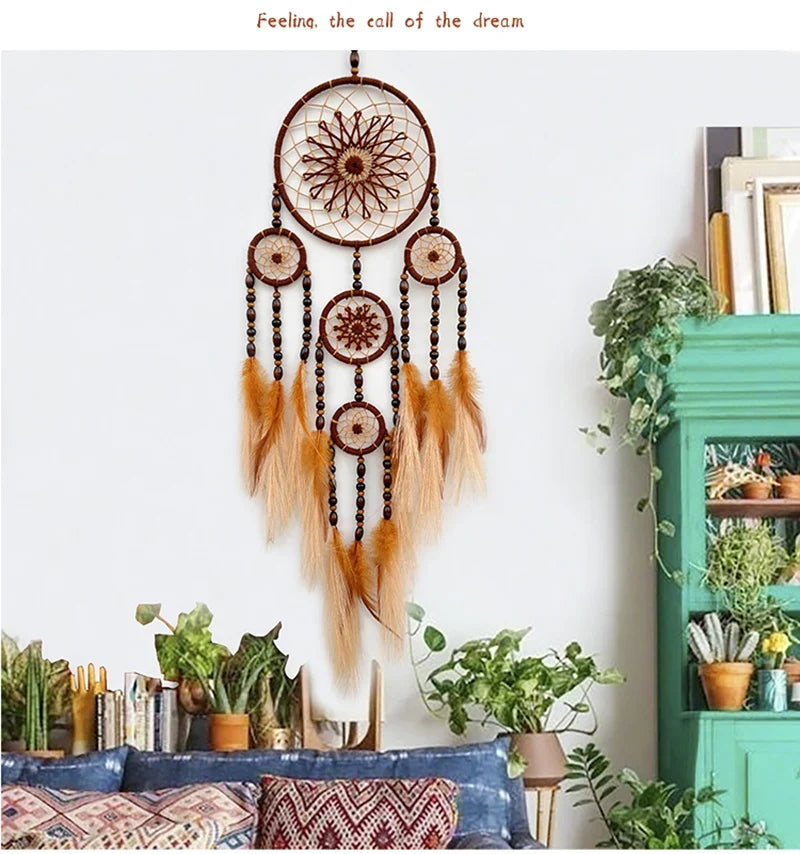 🌾 Bohemian Pampas Grass Dream Catcher – Handwoven Wall Hanging | Boho Home Decor & Housewarming Gift