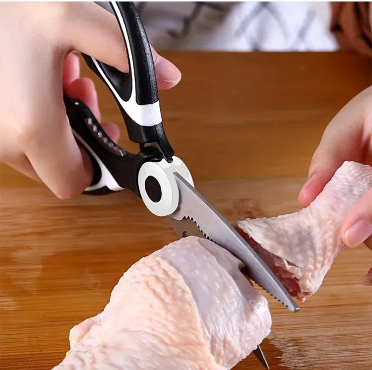 Multifunctional Scissors Kitchen Stainless Steel Scissors Chicken Bone Meat Fish Killing Dedicated Household Gadgets Scissors