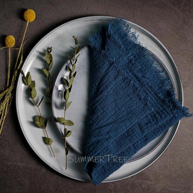 Rustic Cotton Gauze Reusable Napkin – Boho Kitchen & Table Decor - Rust