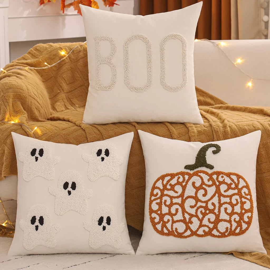 Tufted Fall & Halloween Pillow Covers