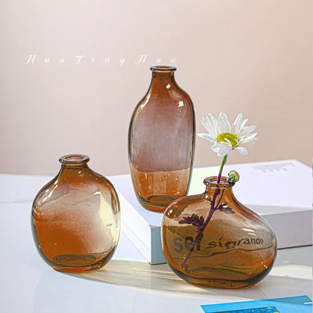 Gradient Glass Flower Vase – Modern Iridescent Home Accent