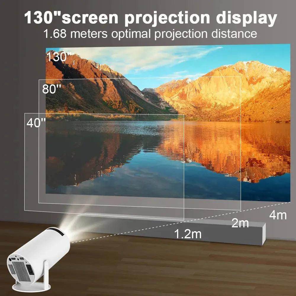 Mini Outdoor Portable Projector 4K 1280x720P 300 ANSI Android