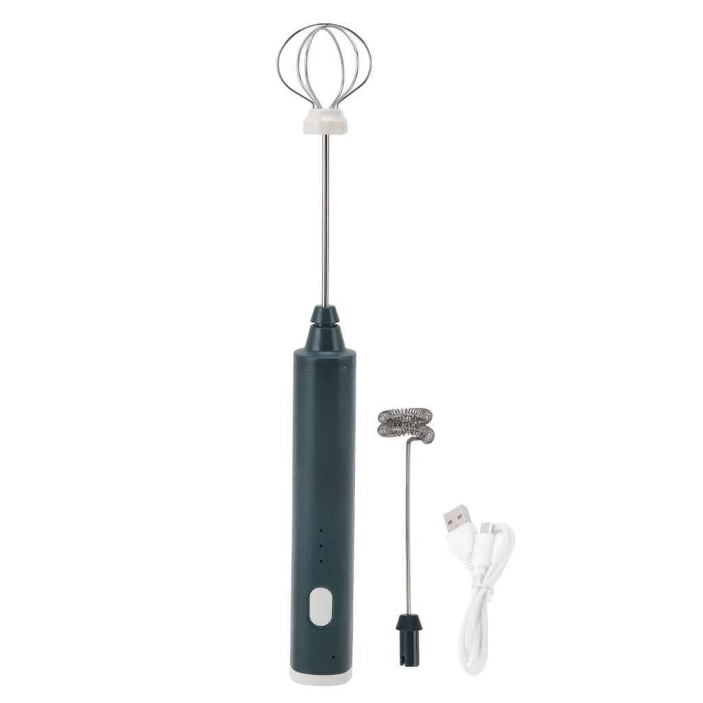 Clearance Deal Electric Whisk 2 Stainless Steel Heads Mini Cordless Multifunction Coffee Milk Frother Waterproof Stirring Tool