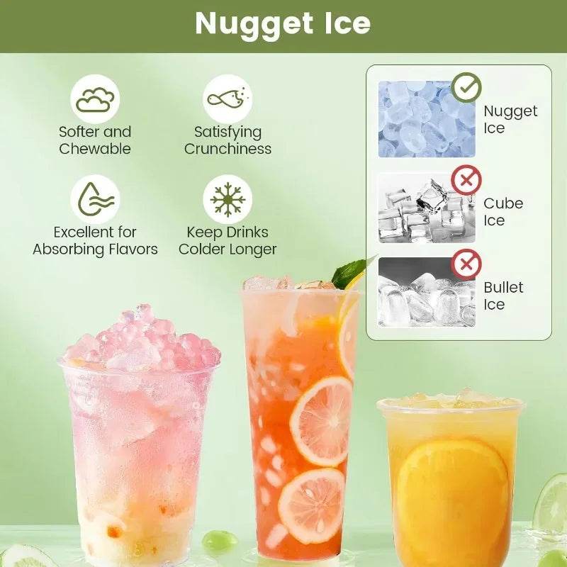 Countertop Nugget Ice Maker with Self-Dispensing