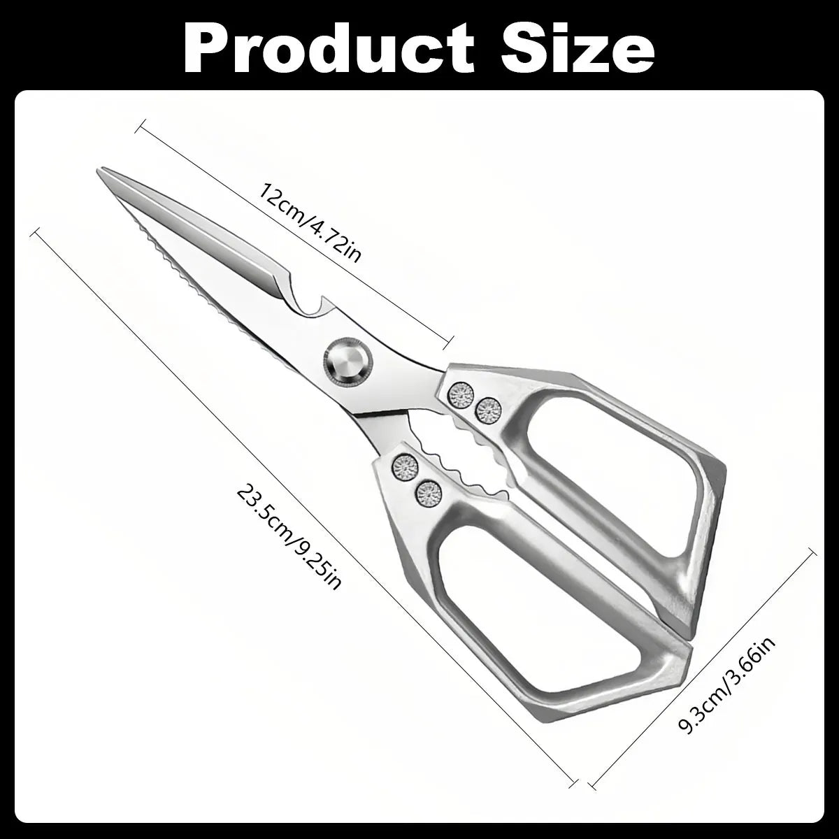 Stainless Steel Kitchen Shears Multifunctional Stainless Steel Kitchen Tools Cutting Vegetables Meat Fish Food Scissors