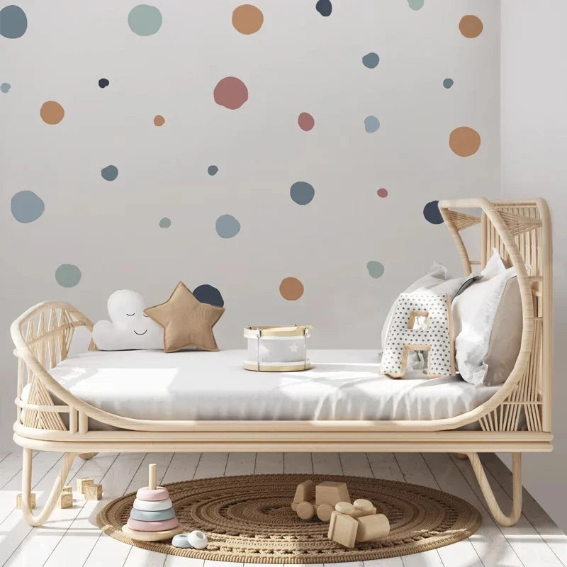 Boho Polka Dot Wall Stickers – Colorful Removable Nursery Decals
