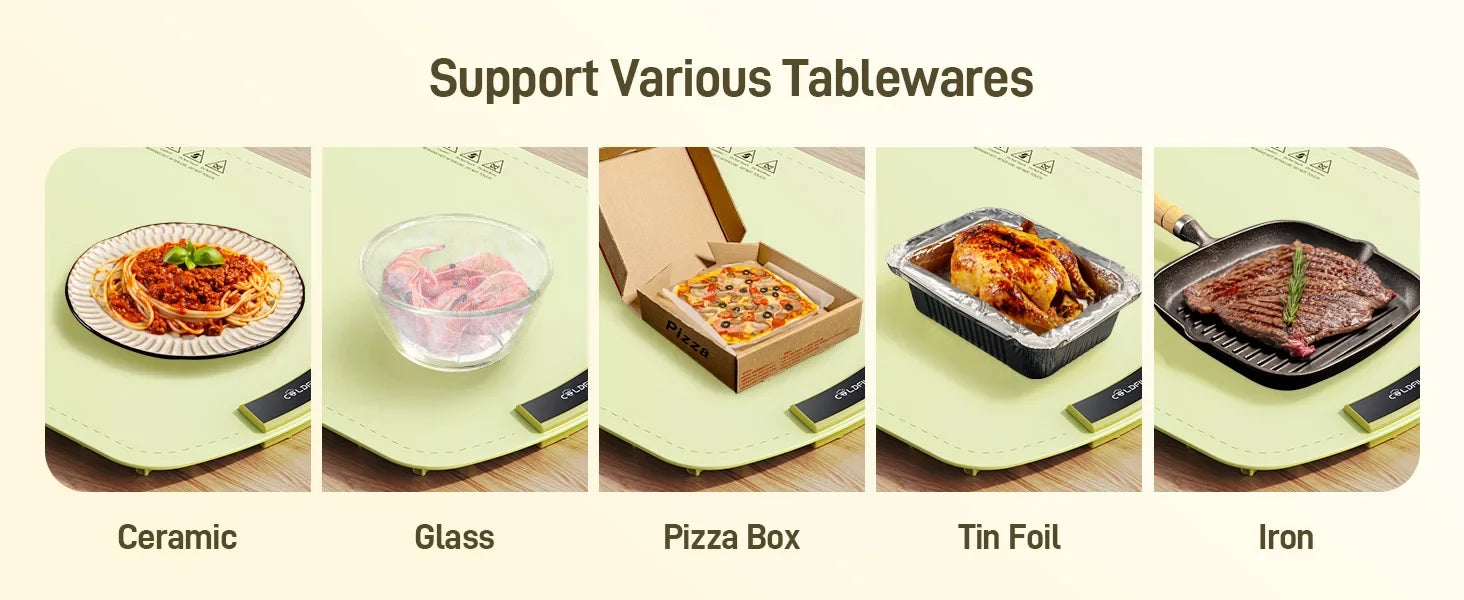 Electric Warming Tray – Portable Foldable Food Warmer Plate with 8-Temp Settings, Smart Fast-Heating Mat for Buffets, Parties & Home Use
