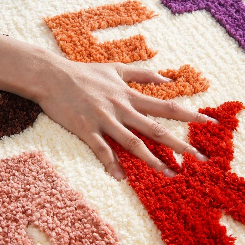 GET NAKED Tufted Bath Mat – Colorful Microfiber Rug for Boho Bathroom Vibes