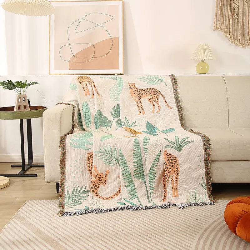 Boho Tassel Throw Blanket