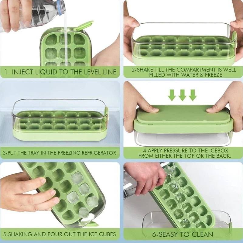 21-Grid Silicone Ice Cube Tray