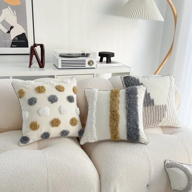 Bohemian Pillowcase Sofa Living Room Home Decoration Cotton Linen Pillow Cover Bed Tassel Cushion Cover