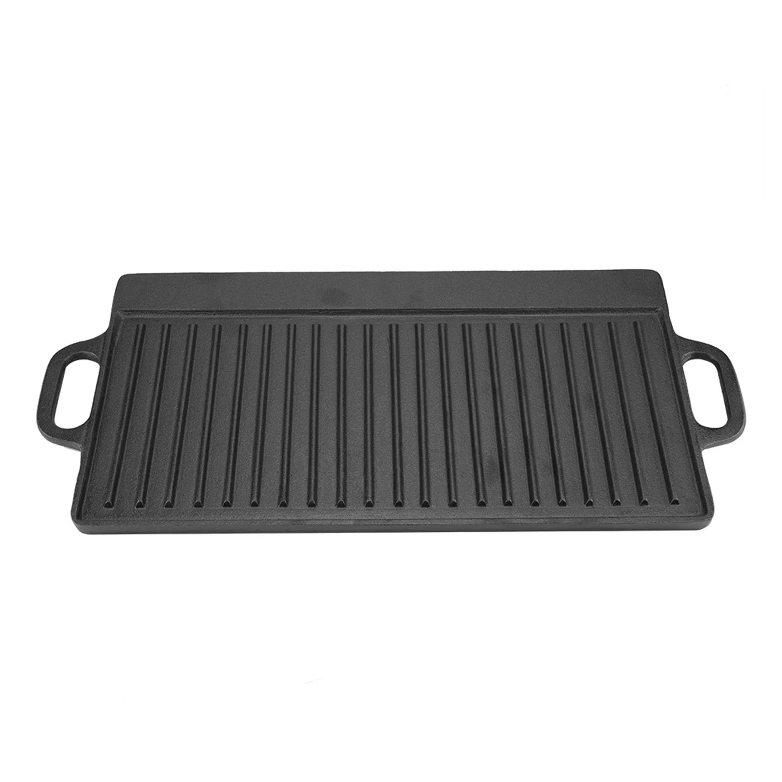 Non-Stick Cast Iron Grill Griddle Pan Ridged and Flat Double Sided Baking Cooking Tray Bakeware Grill Pan Cast Iron Grill Pan