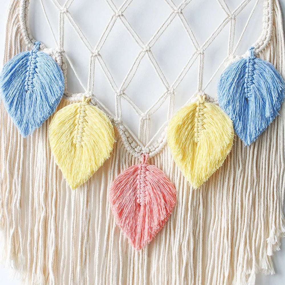 Leaves Hand-Woven Macrame Tapestries