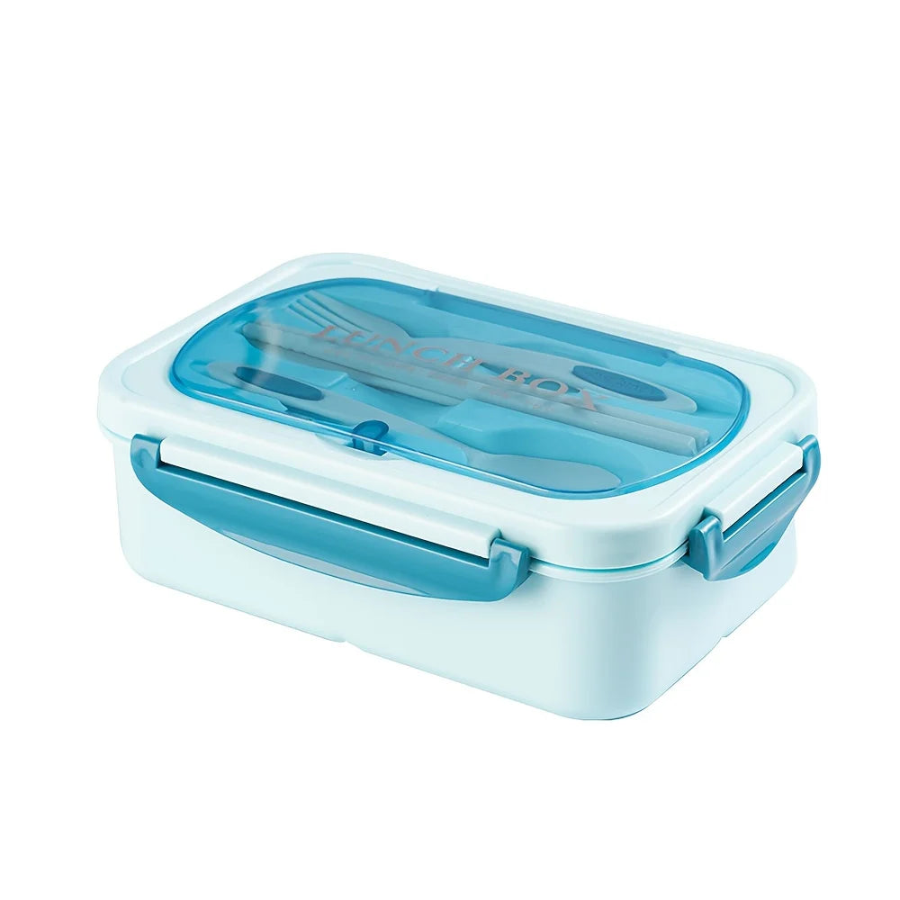 Leak-Proof Square Lunch Box with Utensils – Microwave-Safe Food Container for Office Workers, Students & Kitchen Storage