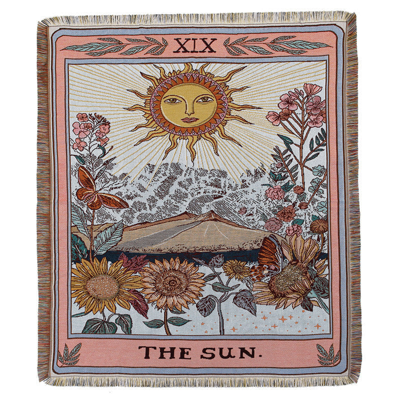 Boho Woven Tarot Throw Blanket