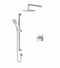 Riobel 30 Square Shower Kit: 2-Way System with Hand Shower and Shower Head