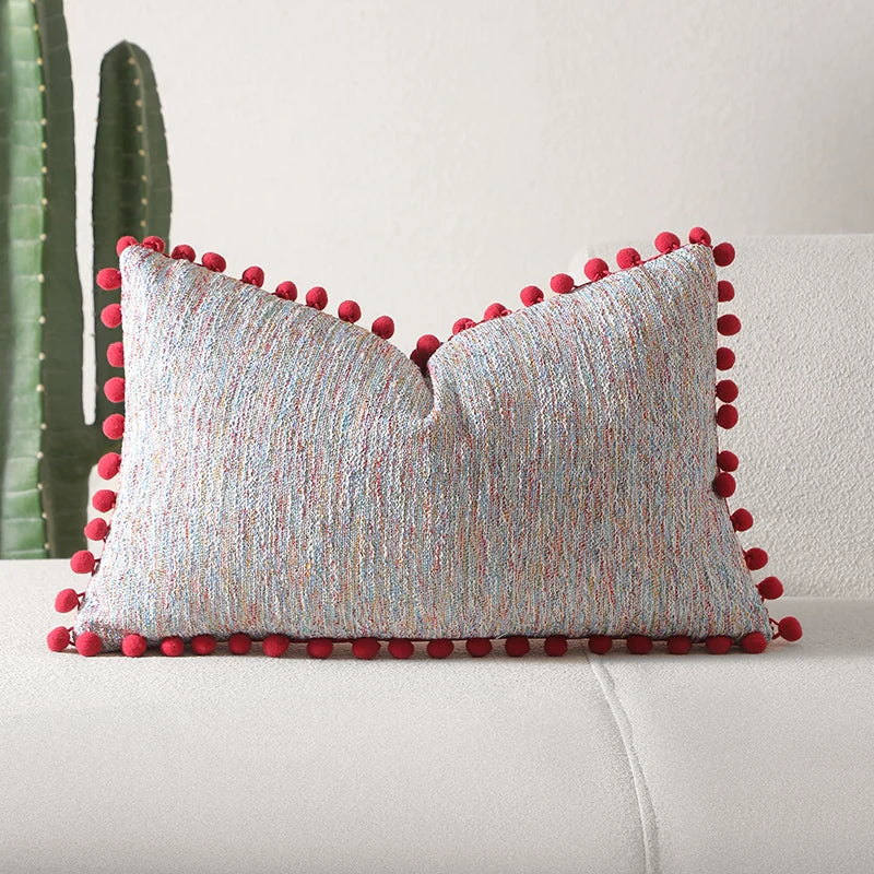 Boho Decorative Pillow Cover with Tassel Accents – 12" x 20"