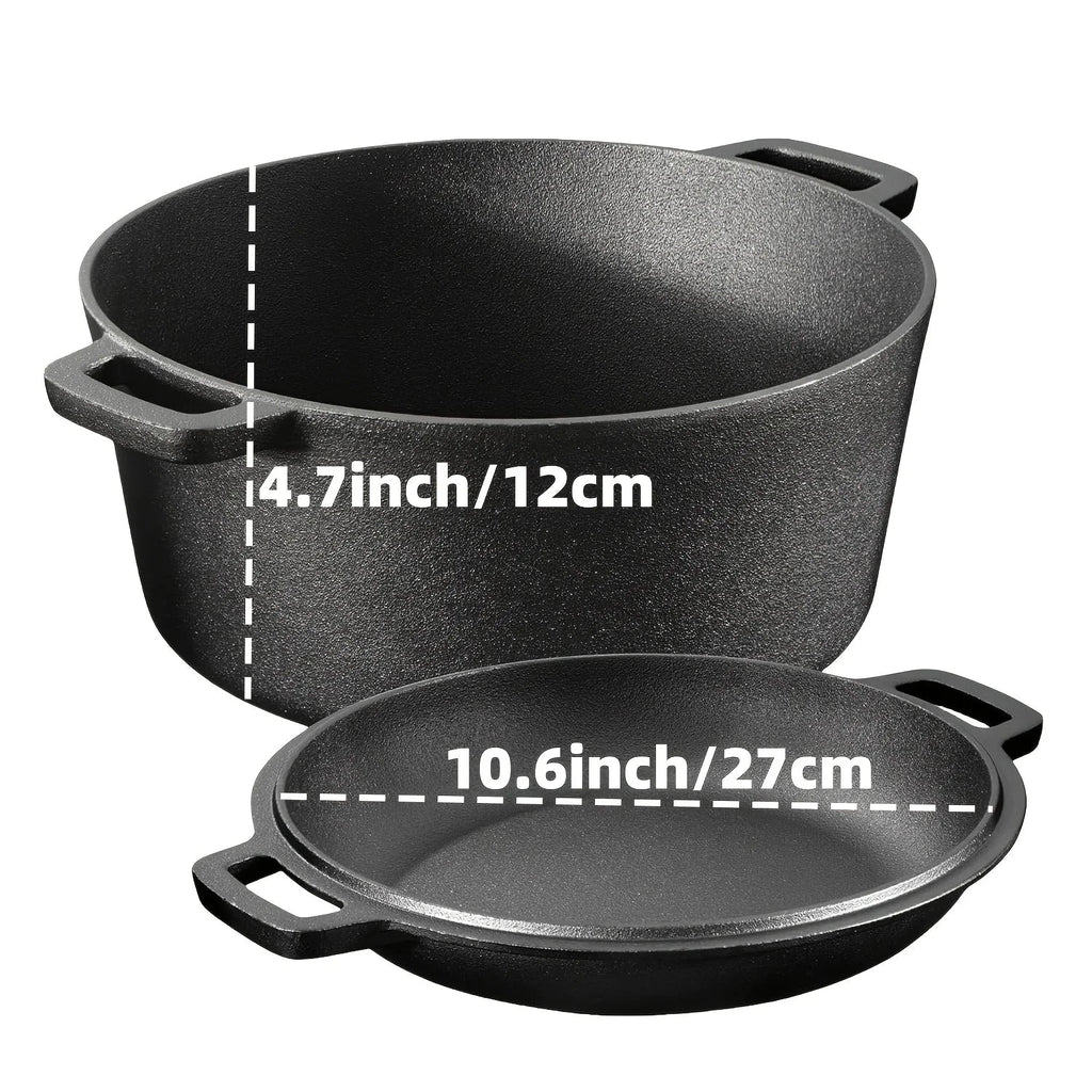 3PCS Pre-Seasoned Cast Iron Skillet Set (6/8/10 Inch) – Heavy-Duty Frying Pans for Oven, Grill & Campfire Cooking, Even Heat with Natural Non-Stick Surface