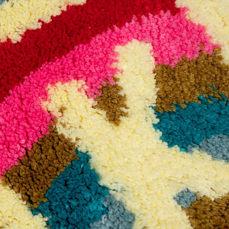 GET NAKED Tufted Bath Mat – Colorful Microfiber Rug for Boho Bathroom Vibes